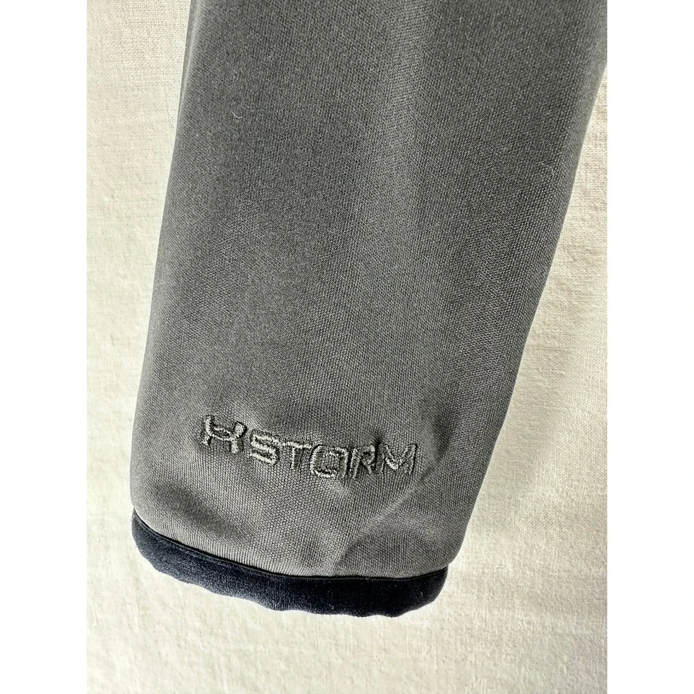 Under Armour Storm ColdGear Mens Gray Black Quarter Zip Pullover Jacket Medium
